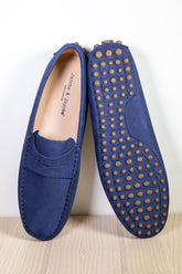 BONIFACIO – Mocassins Bride Nubuck – Homme – Bleu marine